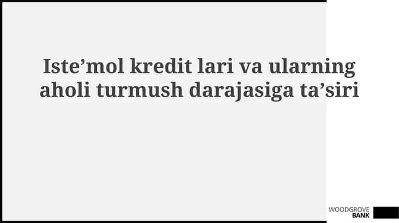 Iste'mol kreditlarining mohiyati va turlari
