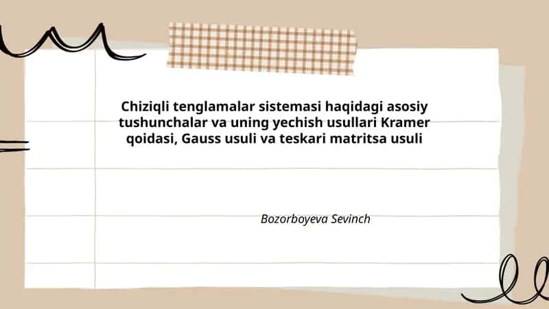 Chiziqli tenglamalar sistemasi