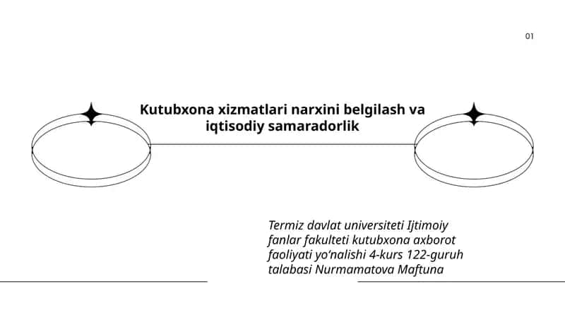 Kutubxona xizmatlari narxini belgilash va iqtisodiy samaradorlik