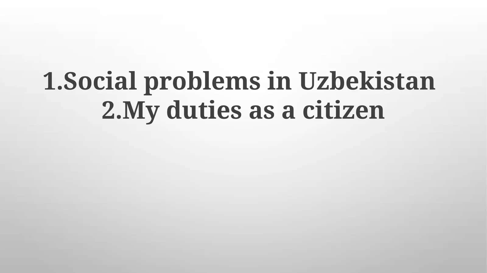 Social problems in Uzbekistan