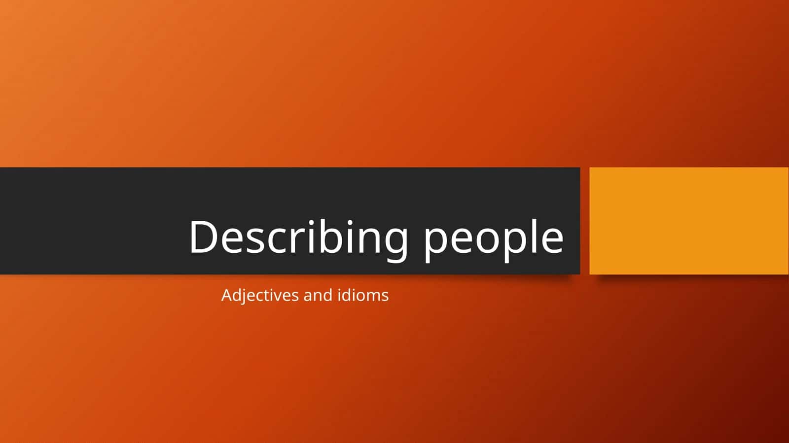Describing people