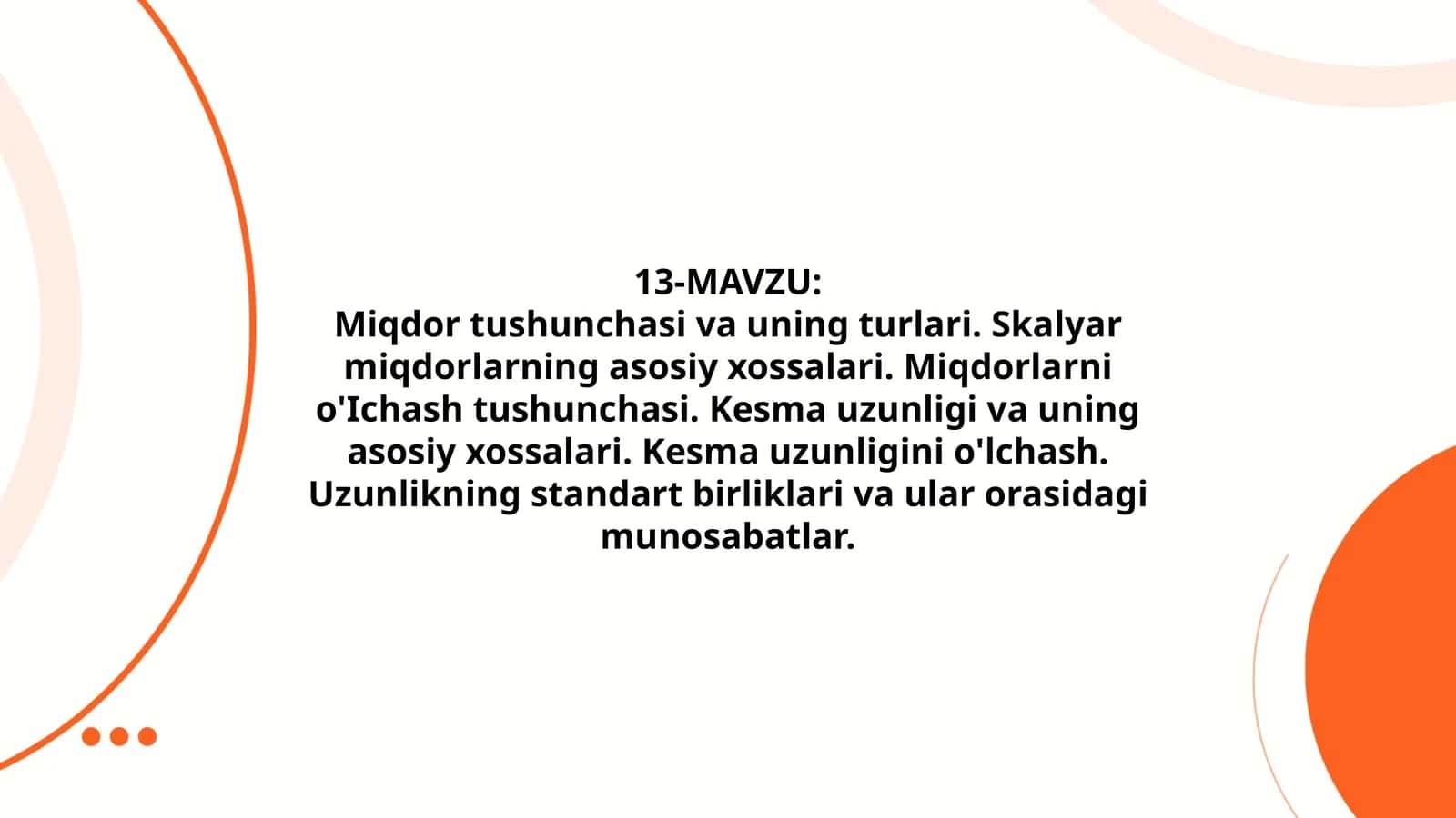 Miqdor tushunchasi va uning turlari
