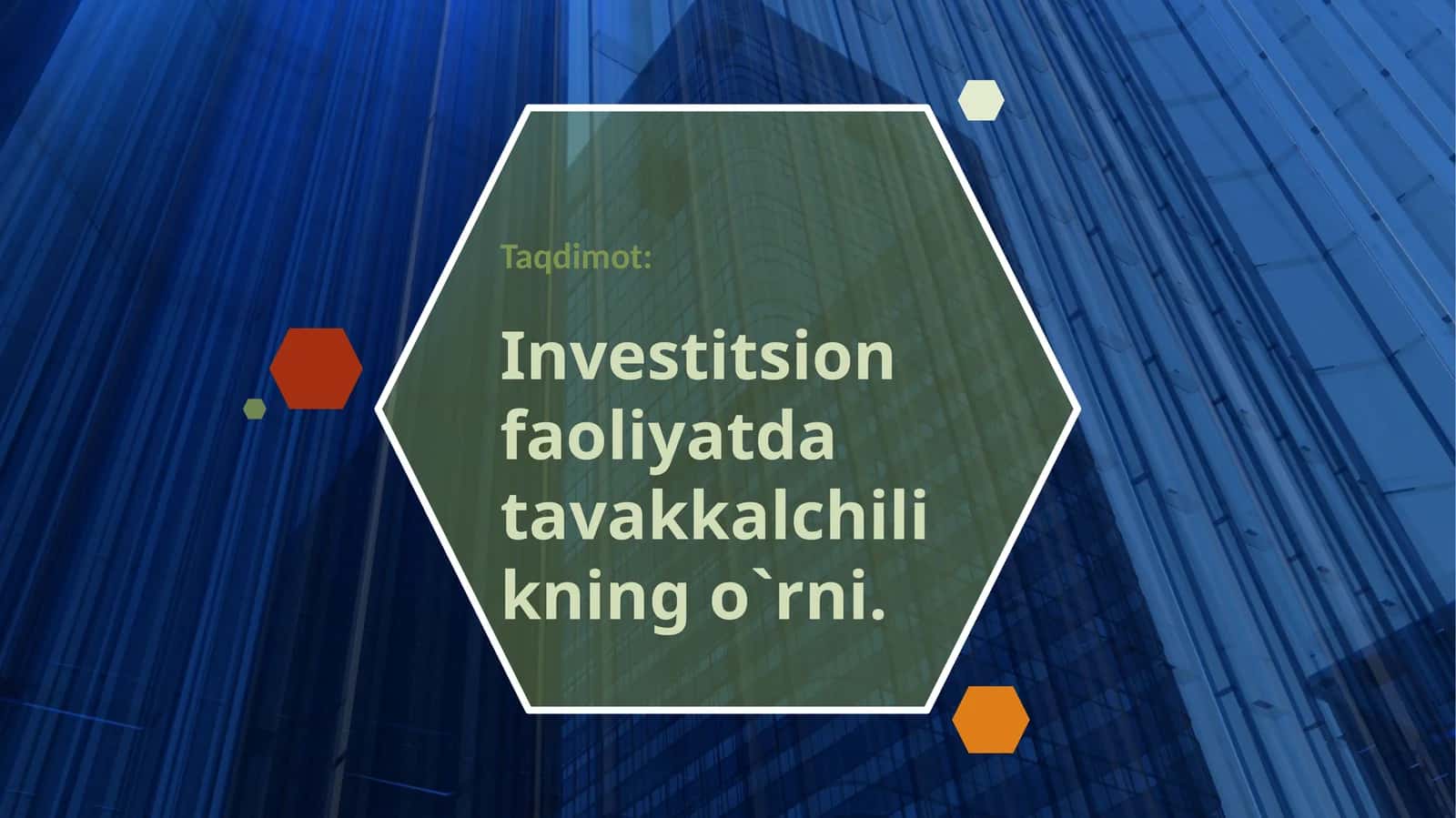Investitsion faoliyatda tavakkalchilikning o'rni
