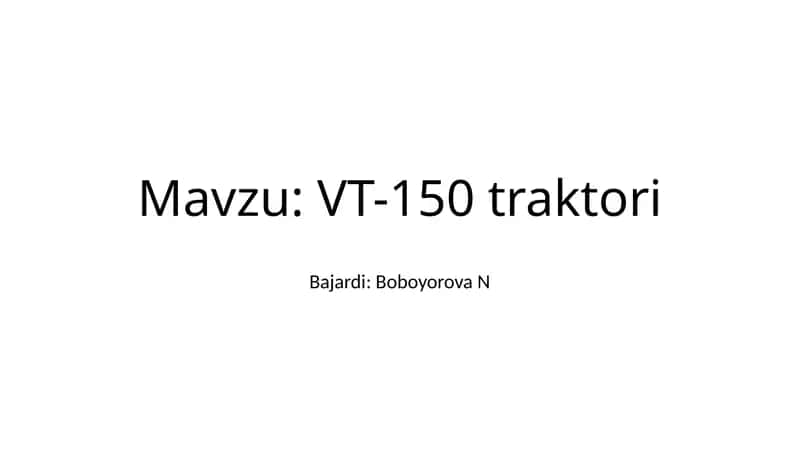 VT-150 traktori