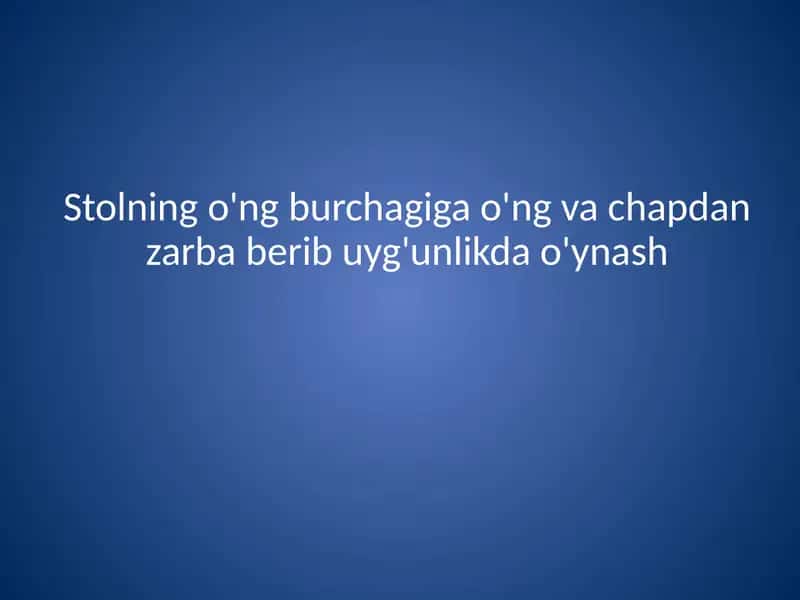Stolning o'ngburchagi va chapdan zarbaberligi