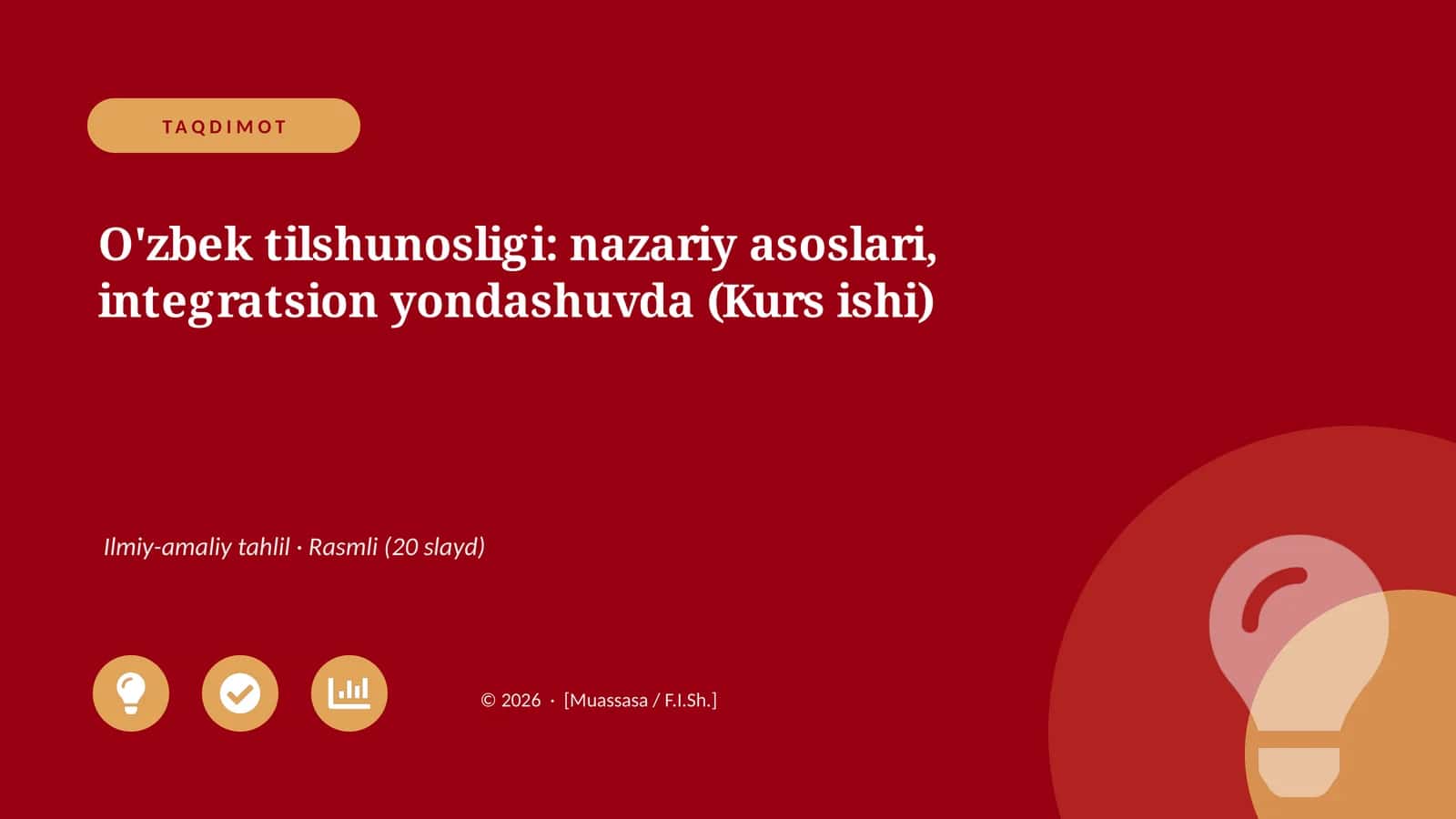 O'zbek tilshunosligi: nazariy asoslari, integratsion yondashuvda (Kurs ishi)