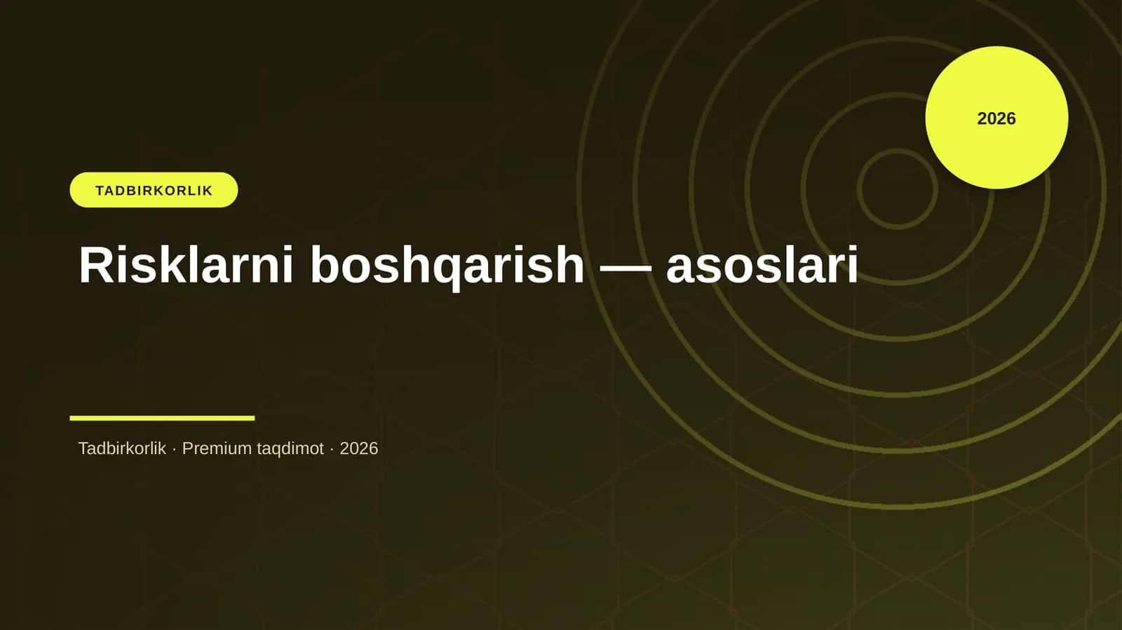 Risklarni boshqarish — asoslari