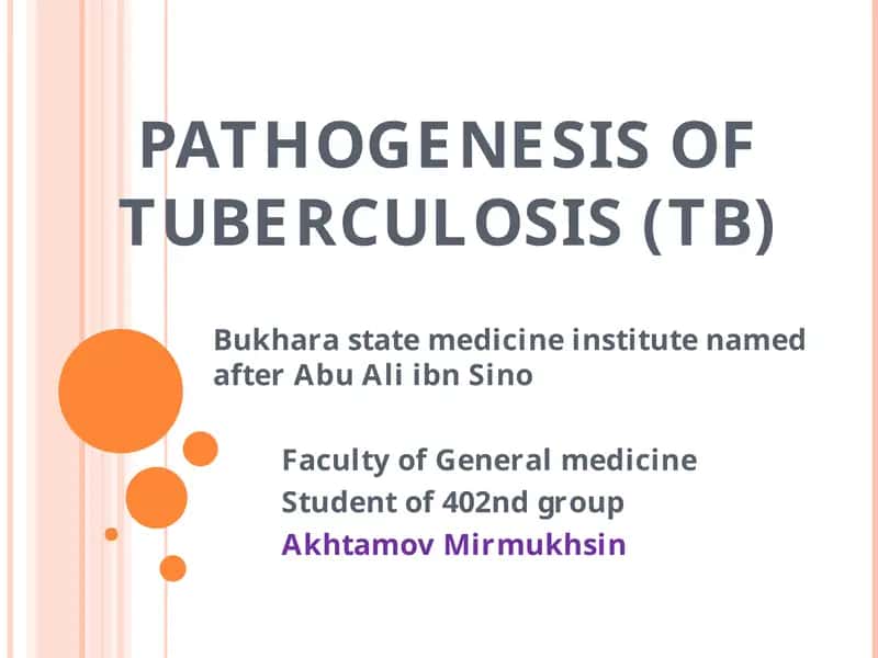 Tuberkuloz (SIL) – “TUBERCULE” (BOʻRTMACHA) SOʻZIDAN OLINGAN HISOBLANADI