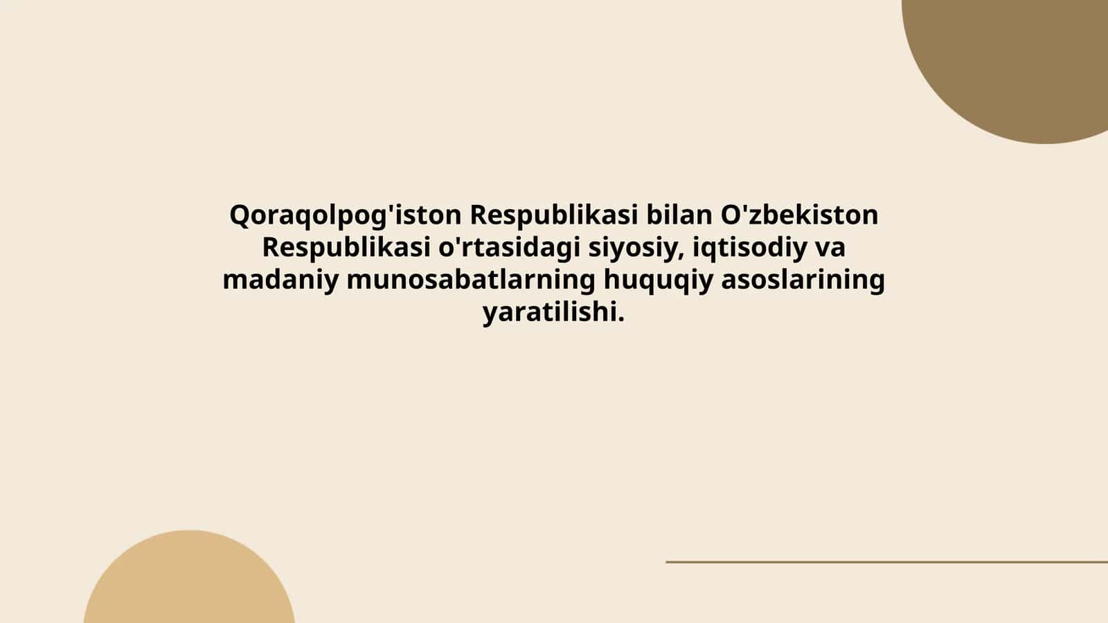O'zbekiston Respublikasi va Qoraqolpog'iston Respublikasi munosabatlari
