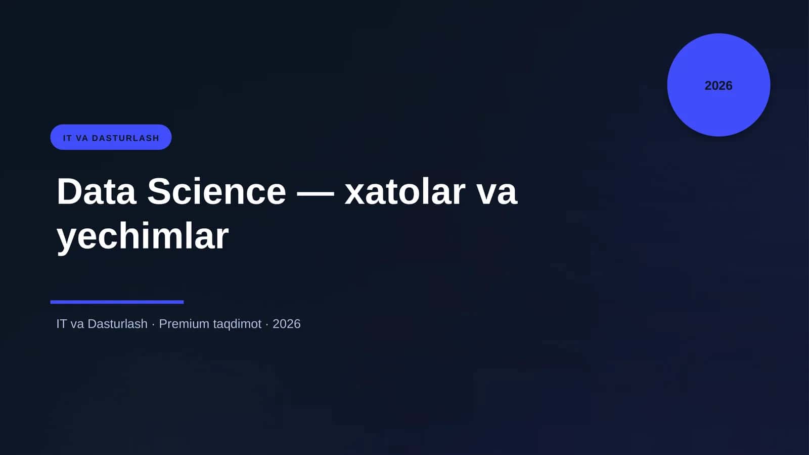 Data Science — xatolar va yechimlar