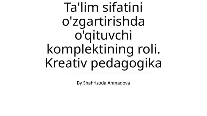 Kreativ pedagogika