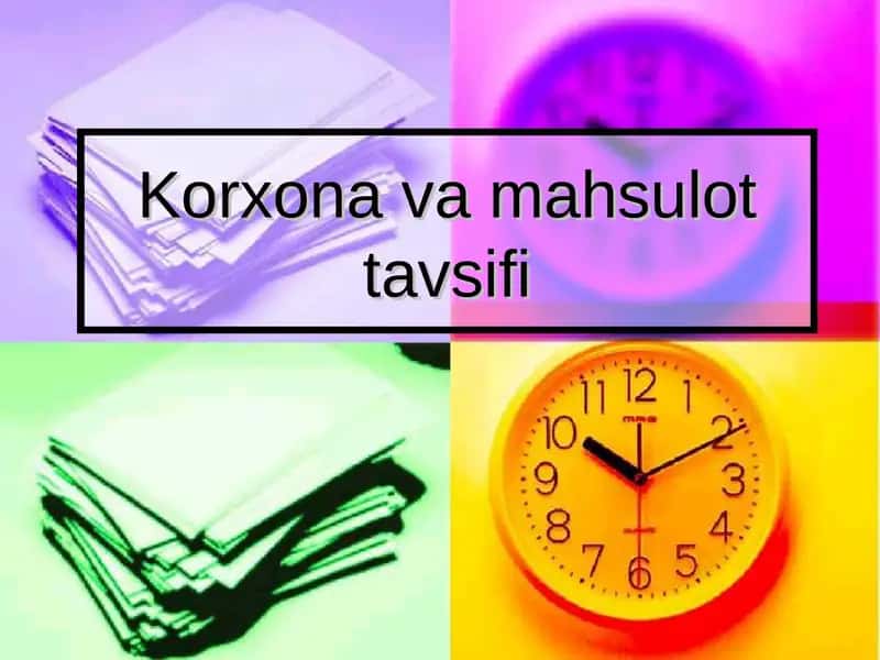 Korxona va mahsulot tavsifi