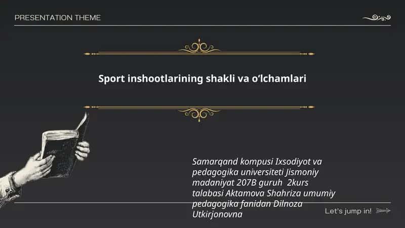 Sport inshootlarining shakli va oʻlchamlari