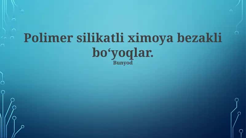 Silikat-Polimer Himoya-Dekorativ Bo`yoqlari