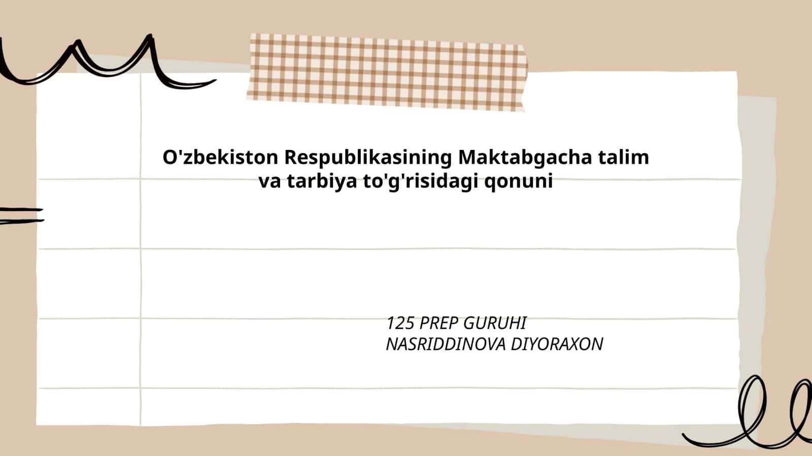 O'zbekiston Respublikasining Maktabgacha talim va tarbiya to'g'risidagi qonuni