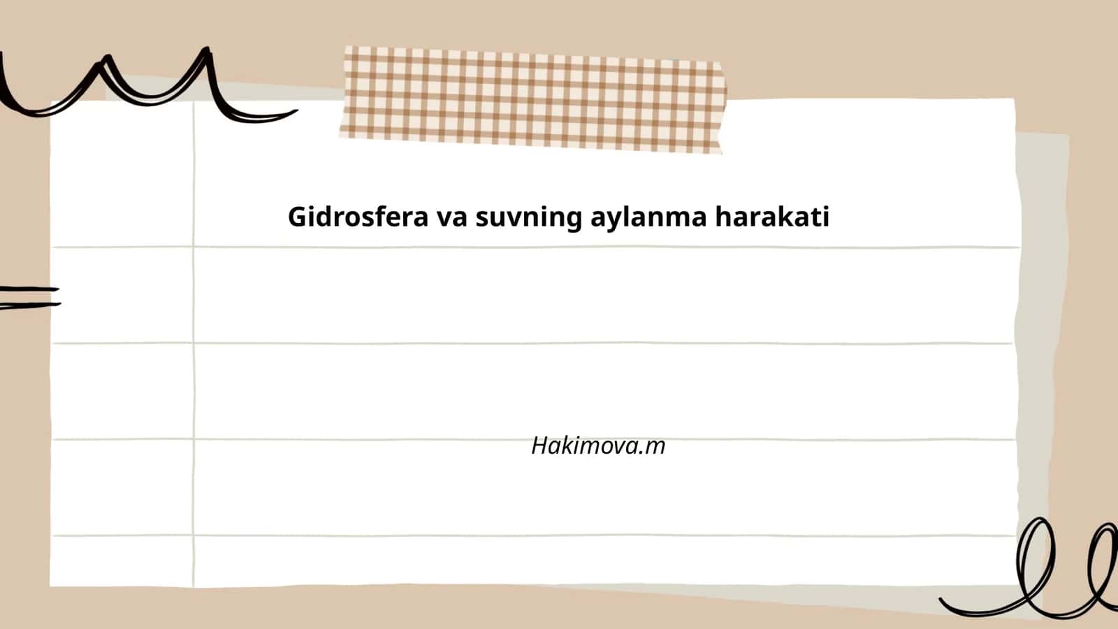 Gidrosfera va suvning aylanma harakati