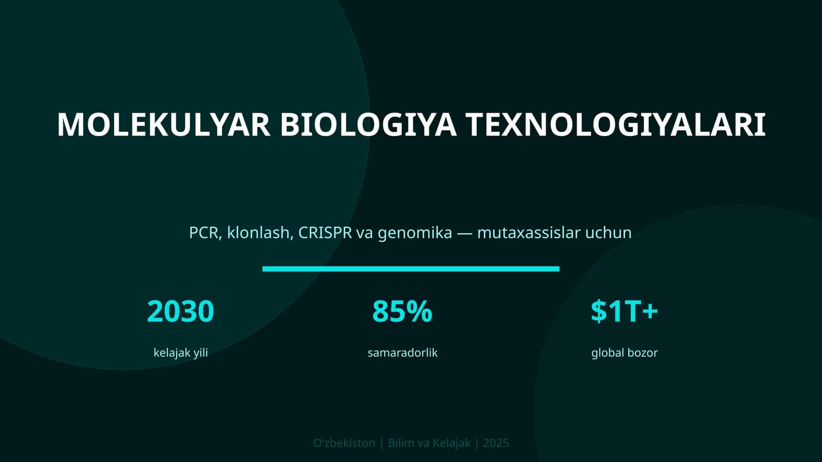 MOLEKULYAR BIOLOGIYA TEXNOLOGIYALARI