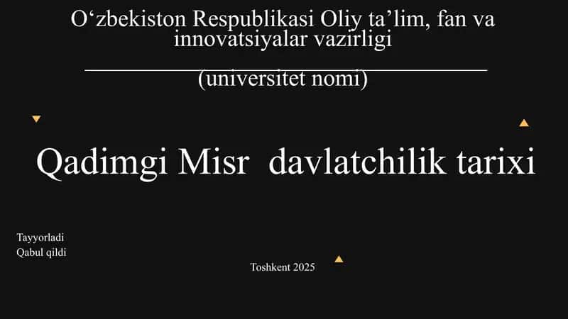 Qadimgi Misr davlatchilik tarixi