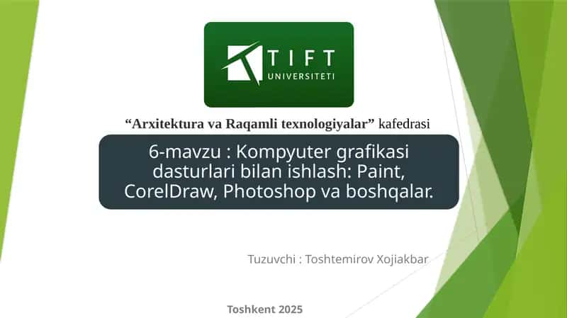 “ArxitekturavaRaqamlitexnologiyalar”kafedrasi
