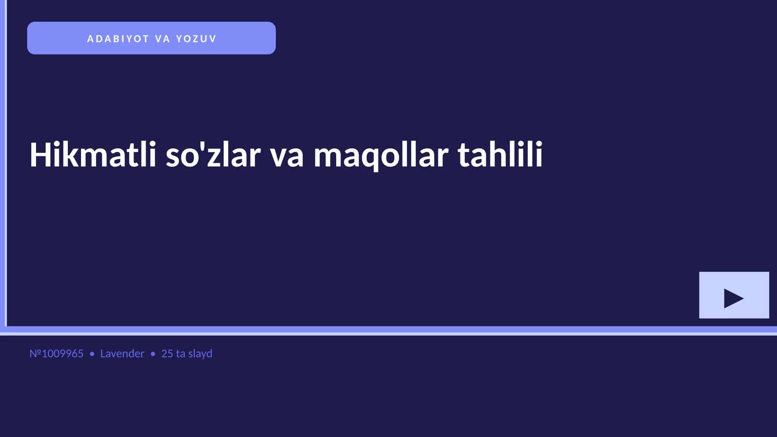 Hikmatli so'zlar va maqollar tahlili