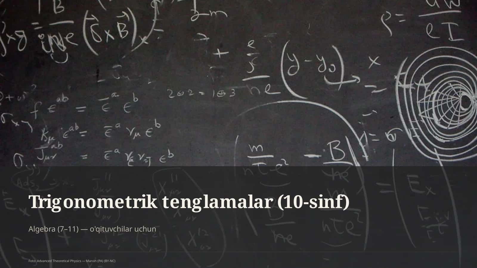 Trigonometrik tenglamalar (10-sinf)