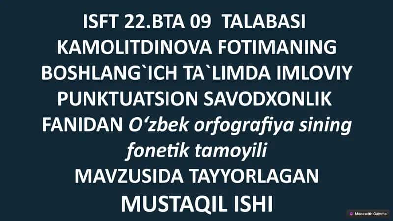 Oʻzbek orfografiyasining fonetik tamoyili