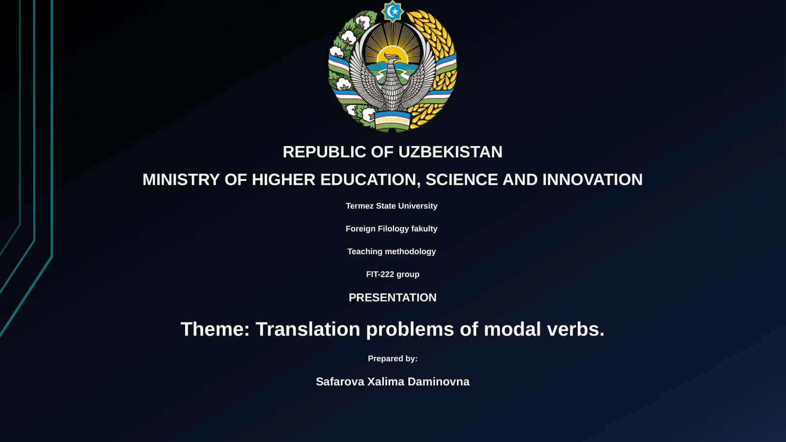 Translation problems of modal verbs