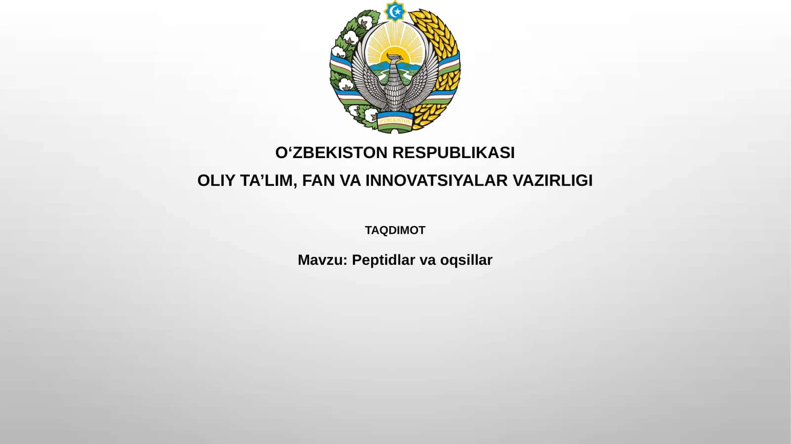 Peptidlar va oqsillar