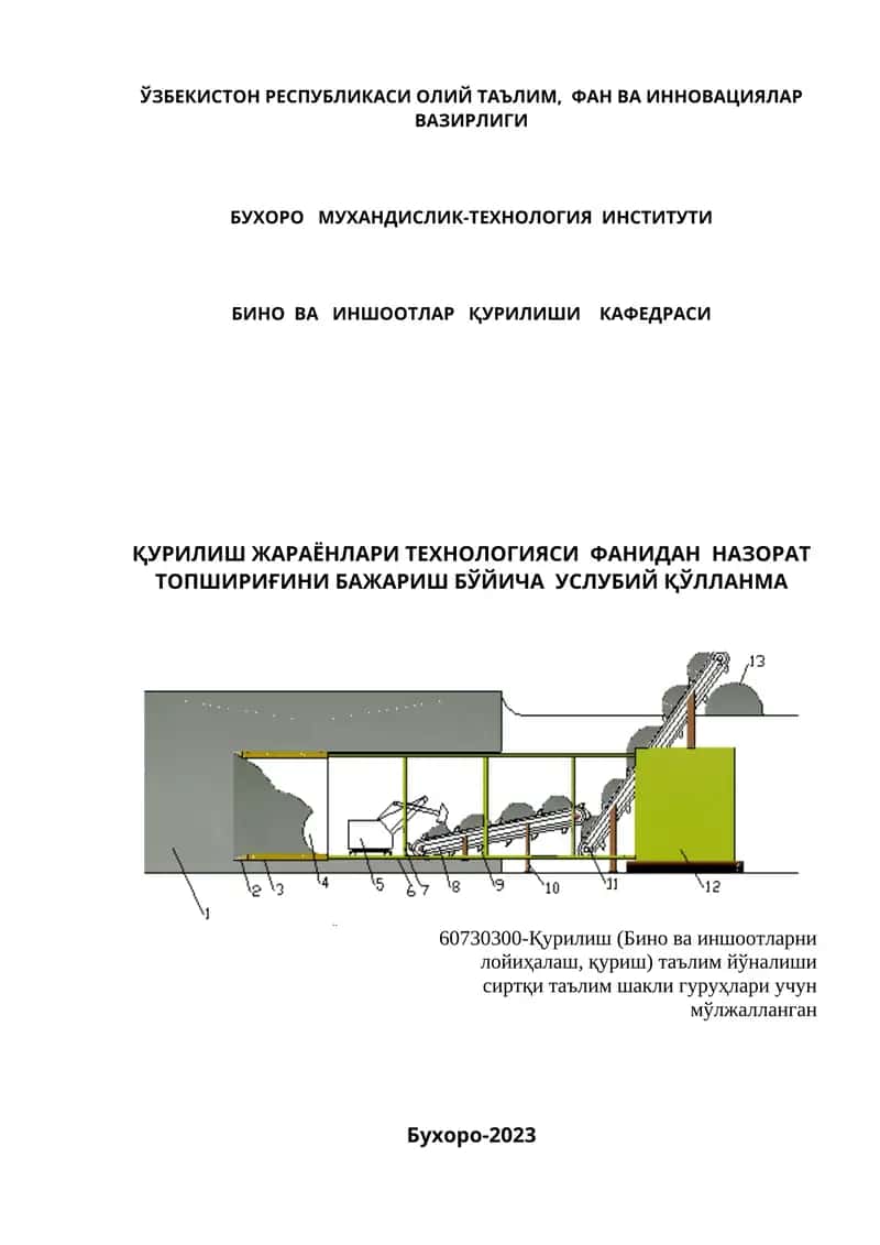 60730300-Қурилиш (Бино ва иншоотларни лойиҳалаш, қуриш) таълим йўналиши