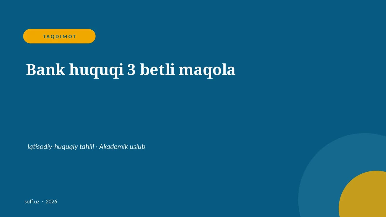 Bank huquqi 3 betli maqola