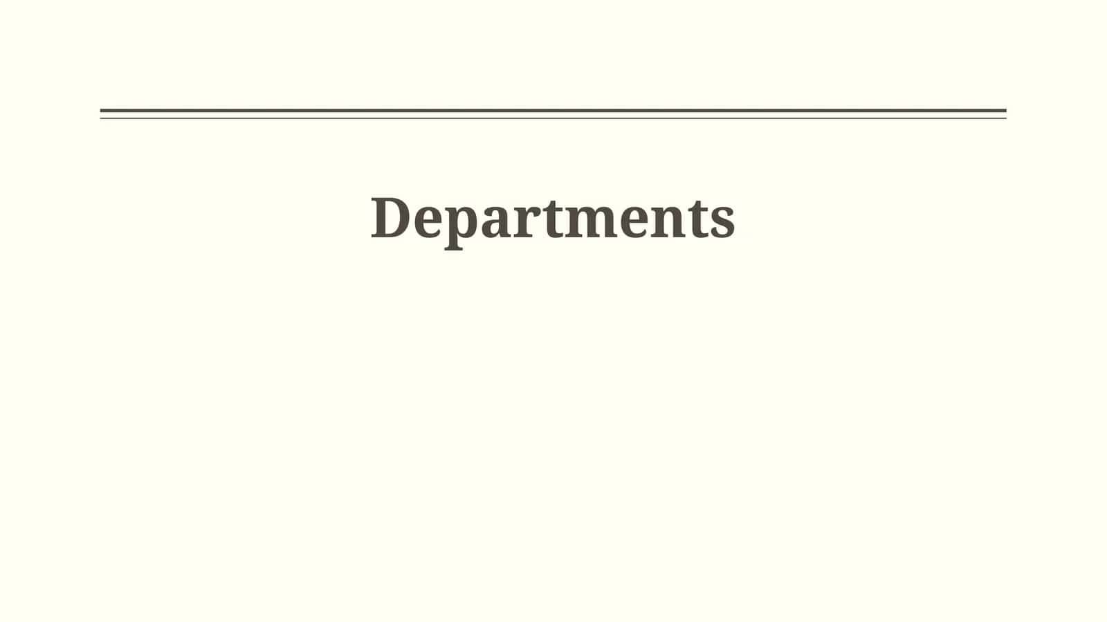 Future of Departments