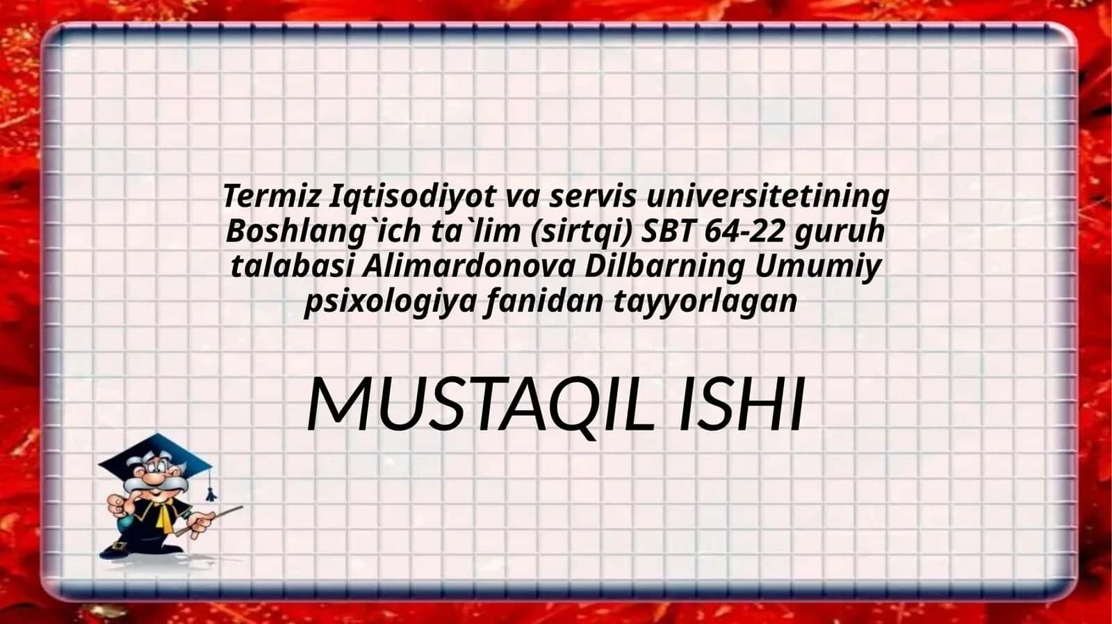 Boshlang'ich sinf o'quvchilarida diqqatining ayrim xususiyatlari matematik darslarida bolalarni diqqatini tashkiletish