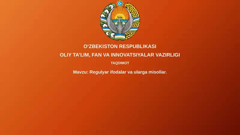 Regulyar ifodalar va ularga misollar