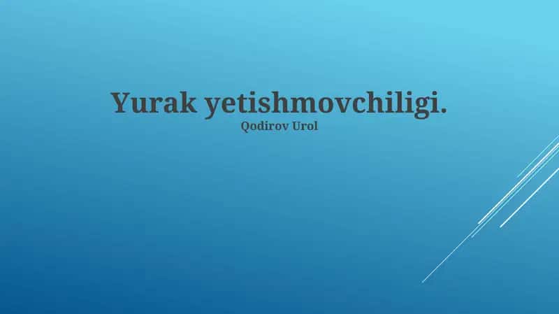 Yurak Yetishmovchiligi