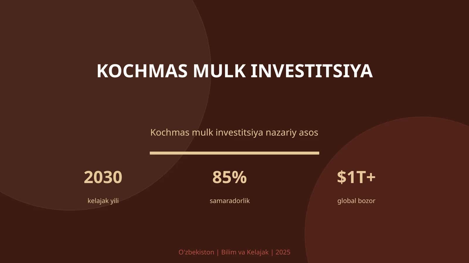 Kochmas mulk investitsiya