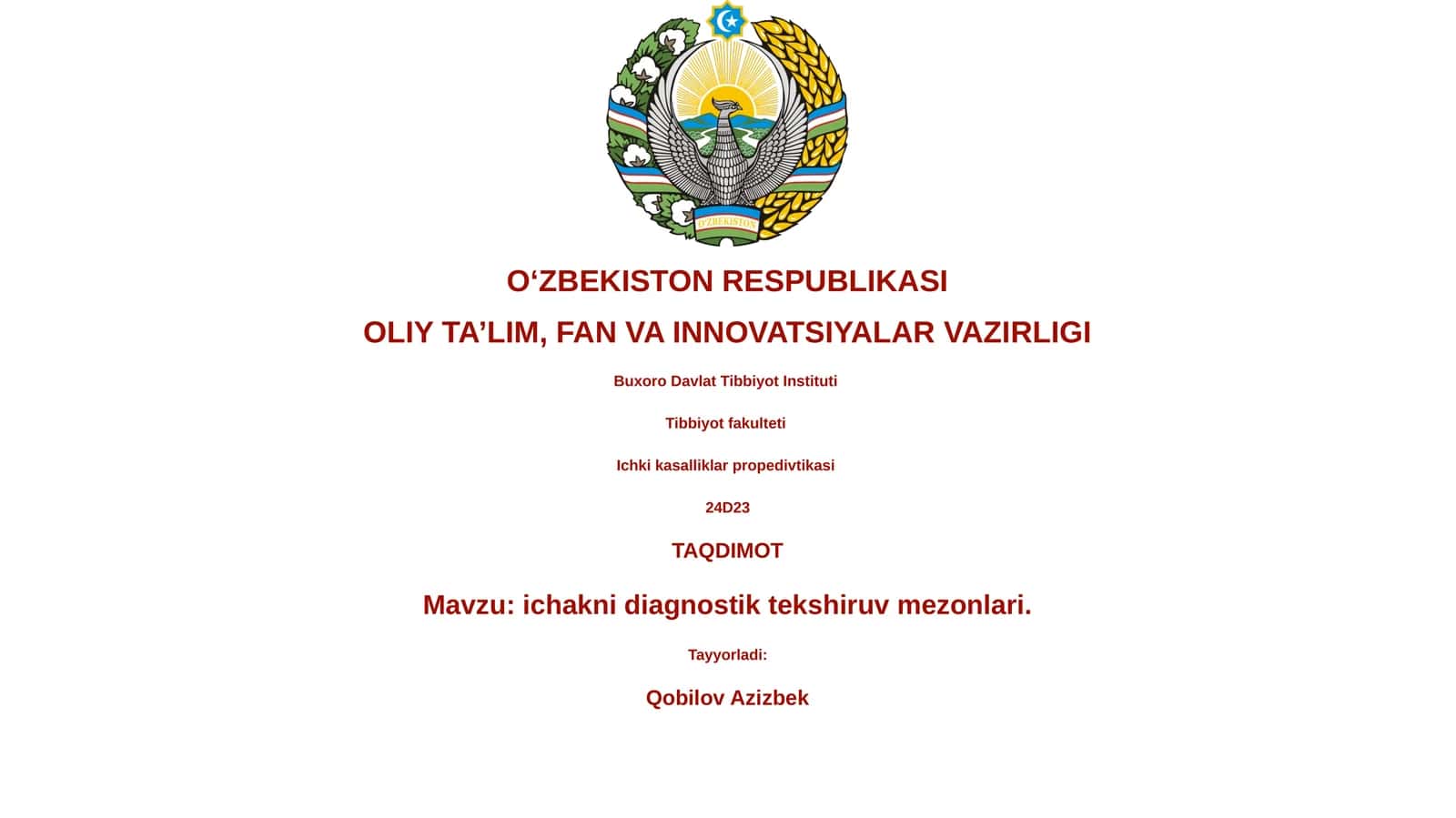 Ichki kasalliklar propedivtikasi