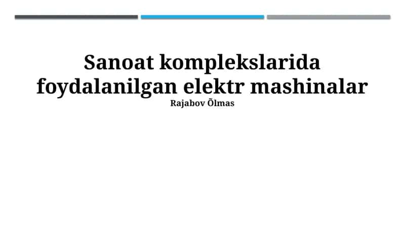 Elektr mashinalar