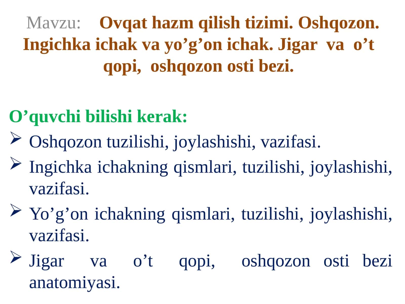Ovqat hazm qilish tizimi