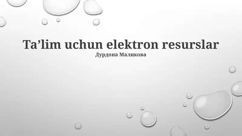Taʼlim uchun elektron resurslar