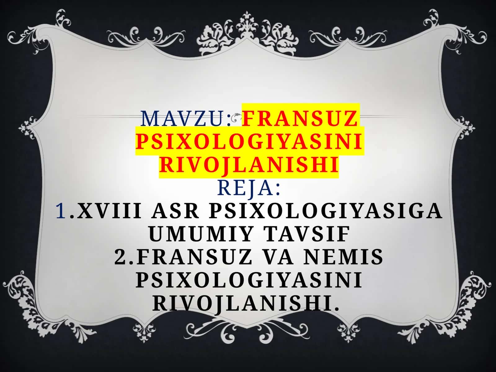 XVII asr Fransuz psixologiyasi