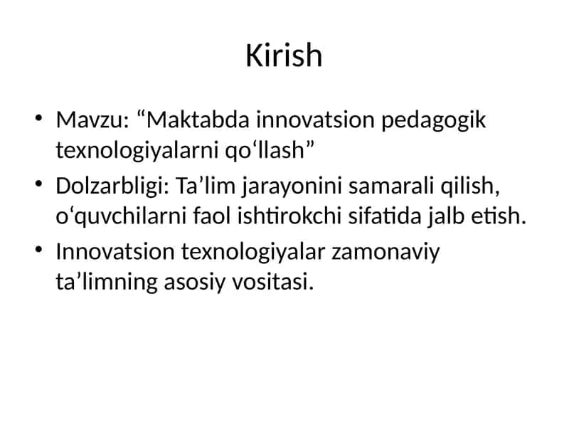 pedagogika inovatsion texnologiyalar