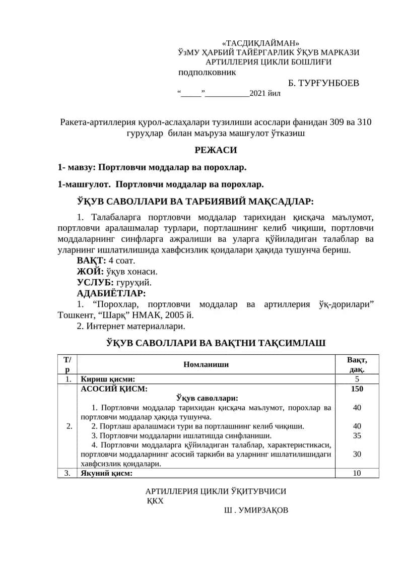 Портловчи моддалар ва порохлар