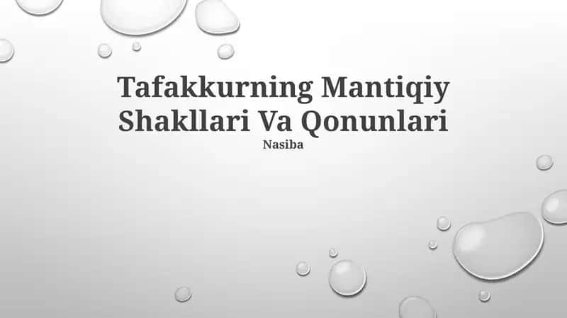 Tafakkurning Mantiqiy Shakllari Va Qonunlari