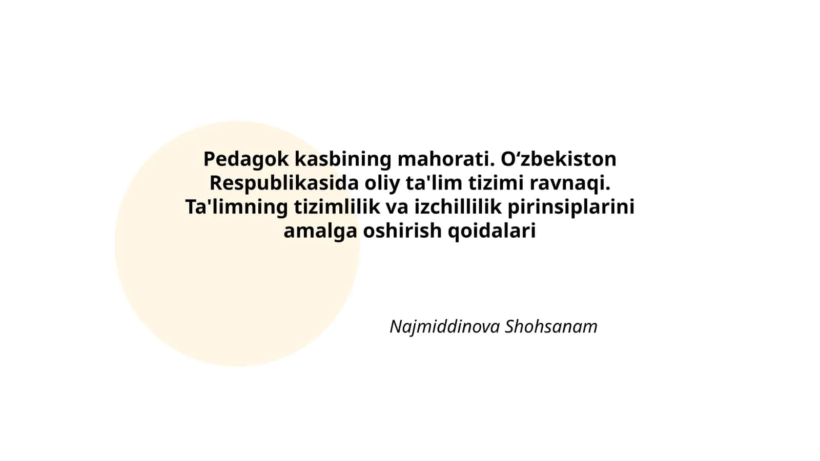 Pedagok kasbining mahorati