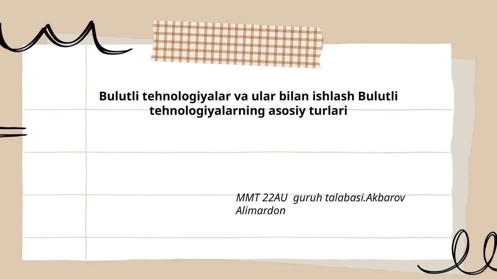 Bulutli tehnologiyalar va ular bilan ishlash