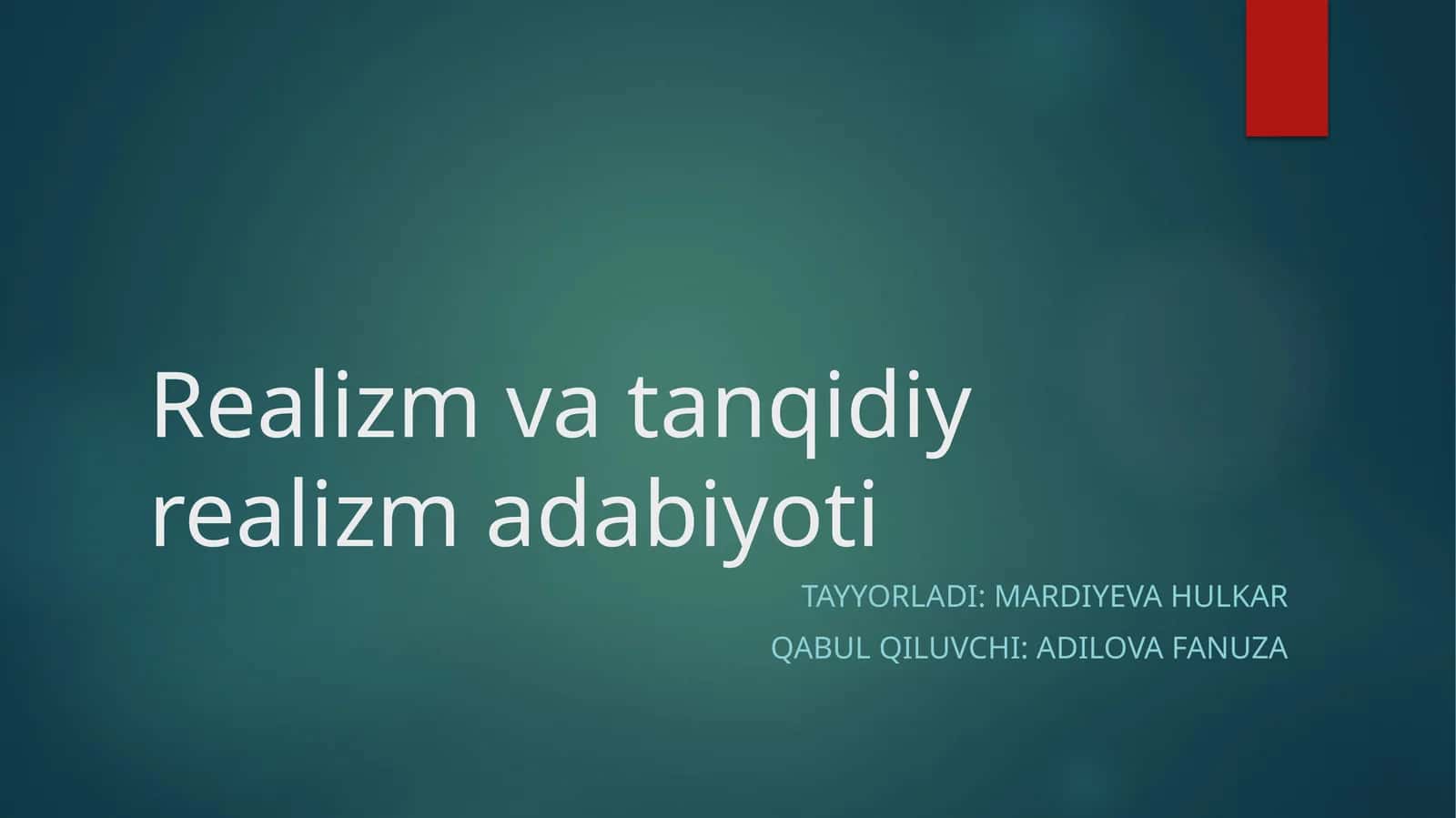 Realizm va tanqidiy realizm adabiyoti