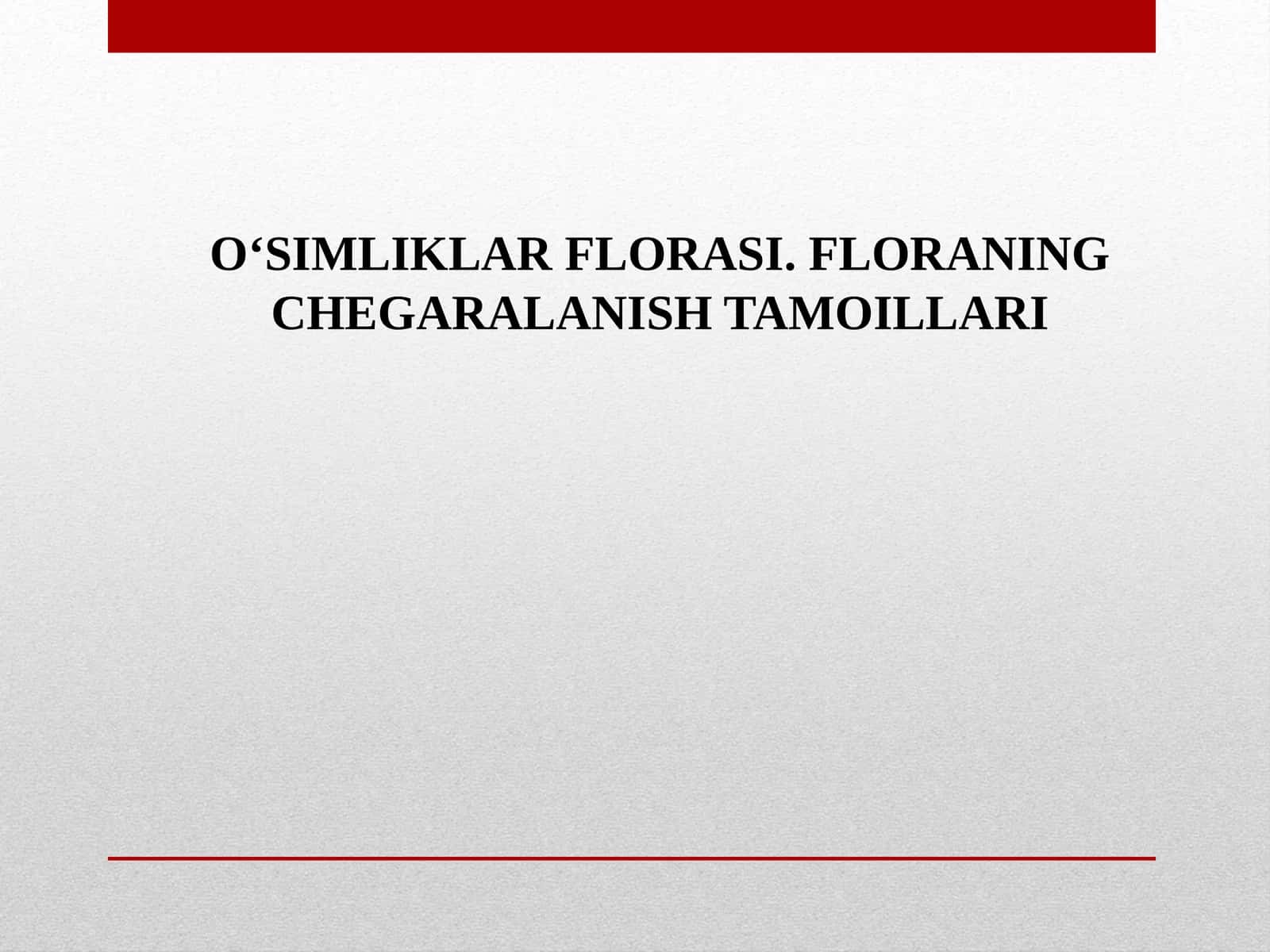 O‘simliklar florasi