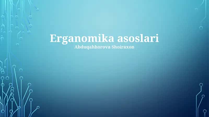 Ergonomik asoslari