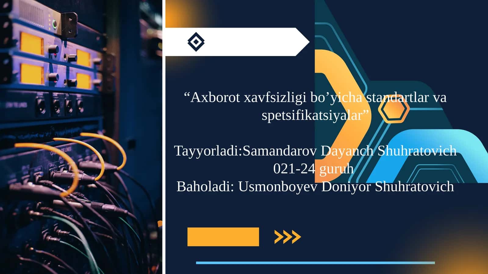 AXBOROT XAVFSIZLIGI STANDARTLAR