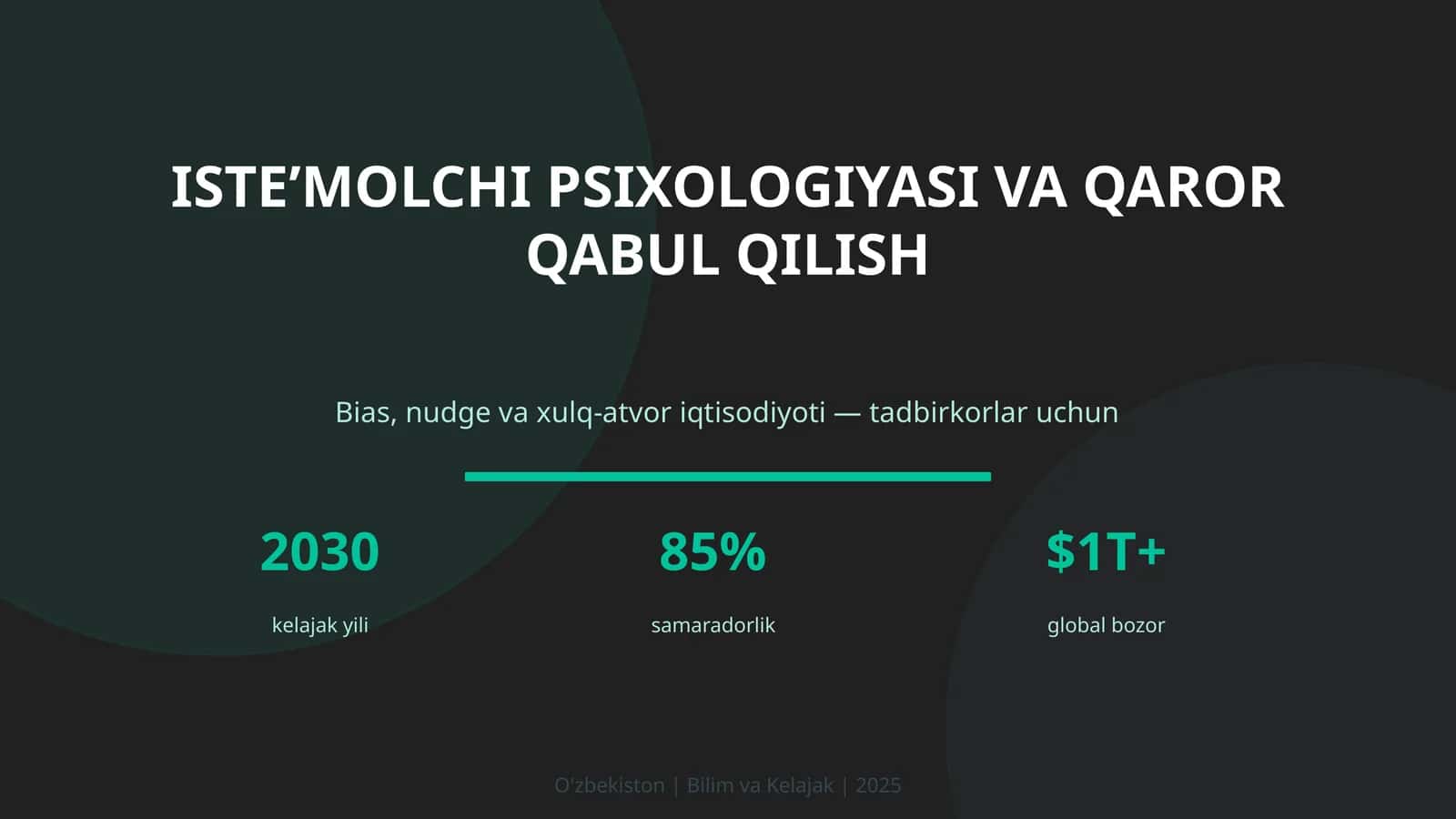 Isteʼmolchi psixologiyasi va qaror qabul qilish